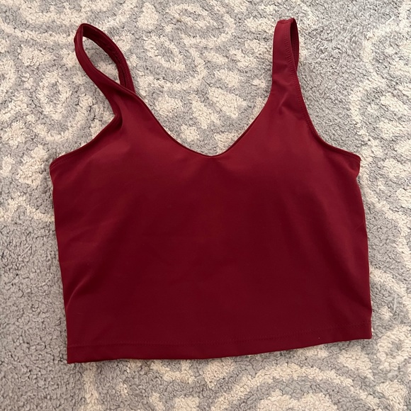Size small red workout top with built in bra. Brand is 90 DEGREE by Reflex - Picture 2 of 2
